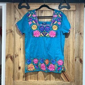 Colorful embroidered shirt